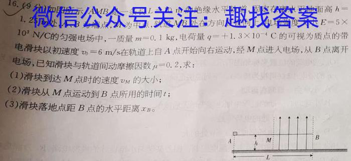 真题密卷 2024-2025学年度学科素养周测评(二)2物理试题答案