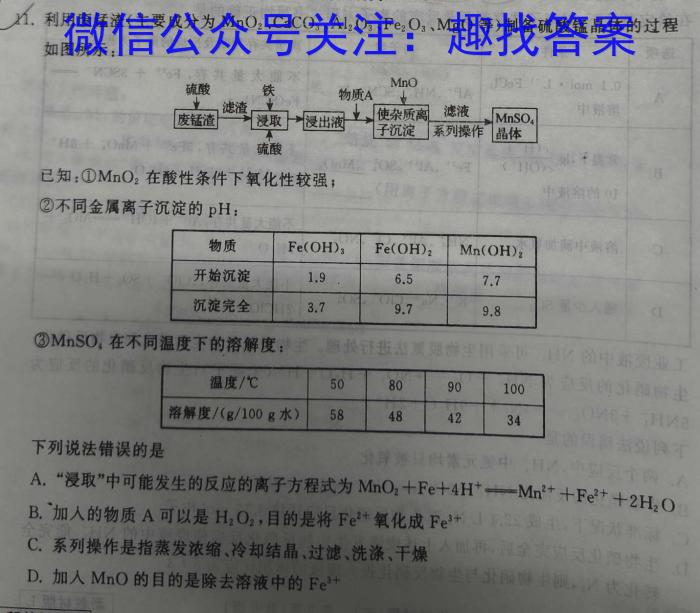 【精品】安徽省合肥38中2023/2024学年度第二学期七年级期中考试化学