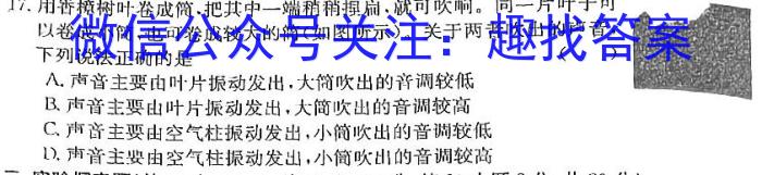 江西省2023-2024学年第二学期八年级3月阶段性评价l物理