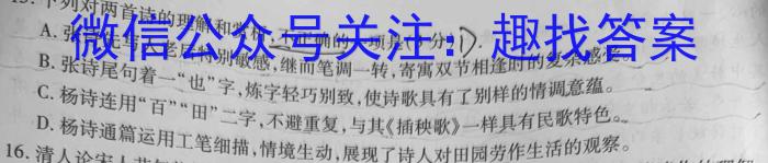 安徽省阜阳市2023-2024学年度高三教学质量统测试卷(24-360C)/语文