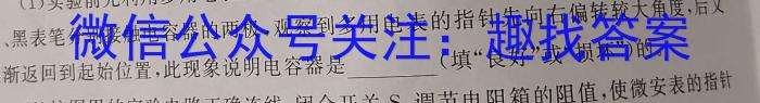 安徽第一卷·2024-2025学年安徽省九年级(9月)教学质量检测一Ⅰ物理试题答案