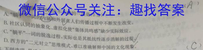 2024届衡水金卷先享题调研卷(JJ.AB)(1)语文