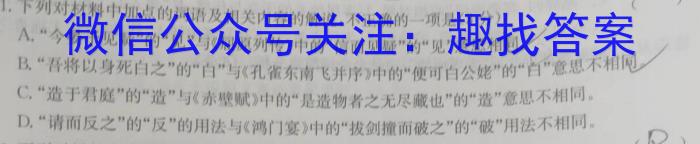 陕西省定边四中2023~2024学年第二学期高一期末考试(241993Z)语文