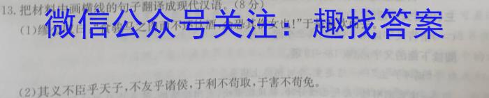 湖南省长沙市2024年上学期初三年级第一次模拟测试语文