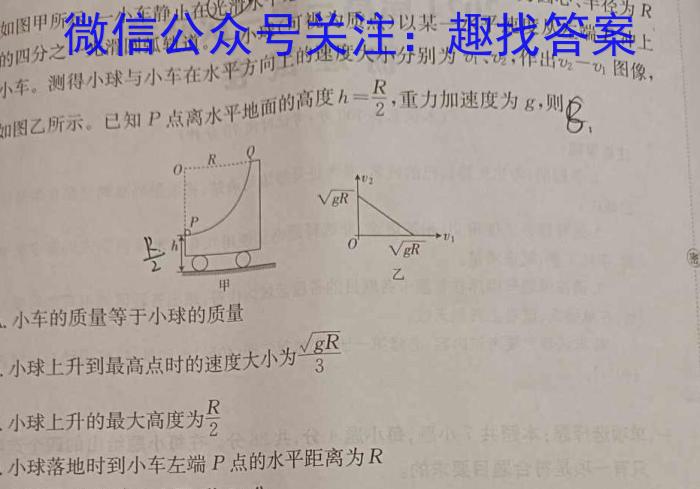 鼎鑫书业2024年普通高等学校招生全国统一考试押题密卷(二)2物理试卷答案