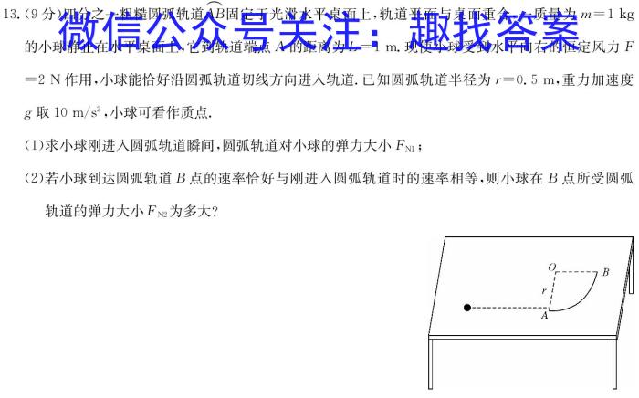 上进联考2025届新高三第一次大联考物理试题答案