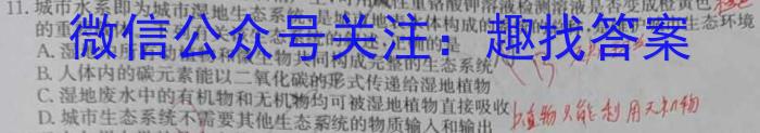 四川省内江市内江一中2024年秋期开学考试（九年级）生物学试题答案