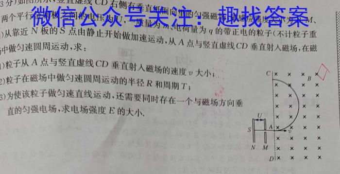 上进联考2023-2024学年高三5月高考适应性大练兵联考物理试题答案