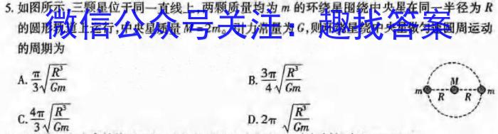 广东六校2025届高三第一次联考物理试题答案