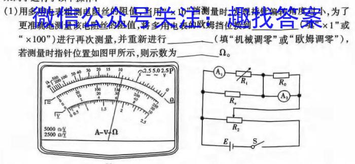 天一大联考2024-2025学年（上）湖南高三一联物理试题答案