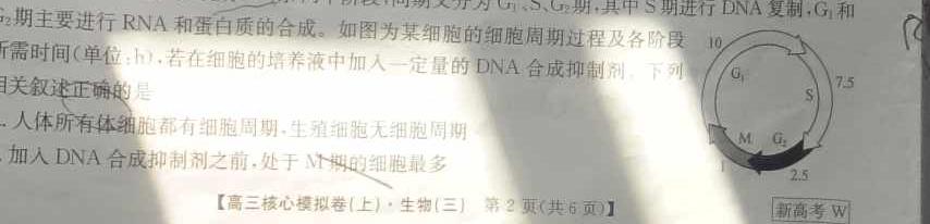 湖北省高中名校联盟2025届高三第一次联合测评生物学部分