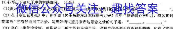 安徽省2023-2024学年度七年级第三次月考（二）语文