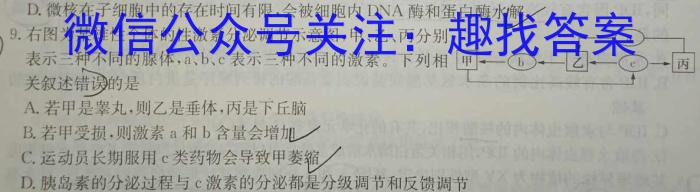 安徽省2024年九年级考前适应性评估(二) 7L生物学试题答案