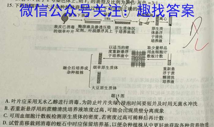 四川省九市联考2023-2024学年度高二上期期末教学质量检测生物学试题答案