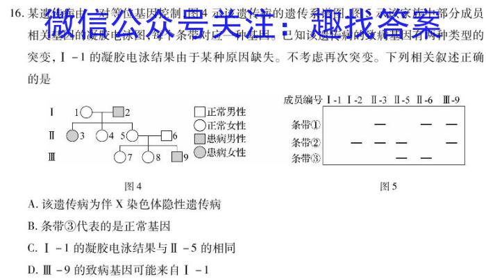 2024年高考冲刺模拟试卷(六)6生物学试题答案