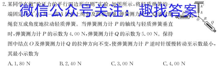 2024届陕西省七年级学业水平质量监测(双倒三角形)物理`