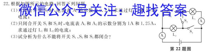 河南省开封市祥符区2023-2024学年九年级第一次中招模拟物理试卷答案