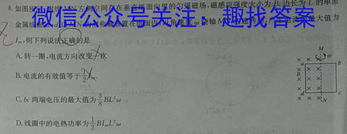 2024届河南省中考导向总复习试卷考前信息卷(一)物理`