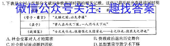 2024年普通高等学校招生全国统一考试冲刺压轴卷(四)政治1