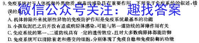 2024年陕西省初中学业水平考试突破卷生物学试题答案