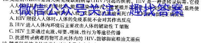 2024年普通高等学校招生全国统一考试·仿真模拟卷(六)6生物学试题答案