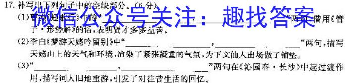 陕西省商洛市2023-2024学年度第一学期九年级期末考试（抽样监测）语文