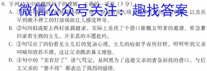 安徽省2024年肥东县九年级第一次教学质量检测/语文