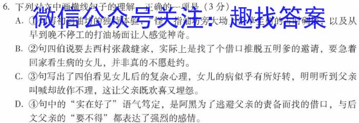 创优文化2024年陕西省普通高中学业水平合格性考试 模拟卷(一)语文