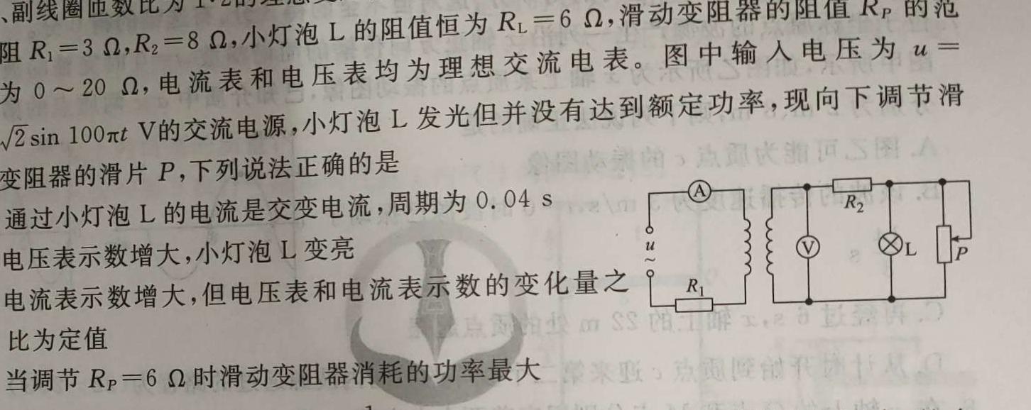 2024年陕西省初中学业水平考试全真模拟试题A（二）物理试题.