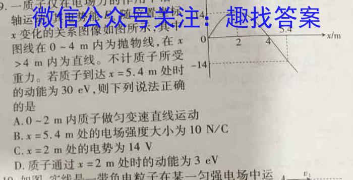 NT教育·2024-2025学年高二年级9月入学摸底考试物理试题答案