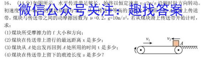 陕西省2023-2024学年度第二学期八年级期中调研试题（卷）Y物理试卷答案