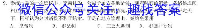 清远市2023~2024学年度第二学期期中联合考试（高二）历史试卷