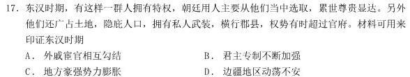 湖北初中名校联盟2024年5月中考适应性考试历史