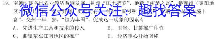 衡水金卷 广东省2024届高三年级2月份大联考历史