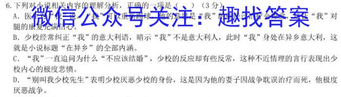 山西省吕梁市2023-2024学年高二第二学期期末调研测试(2024.7)语文