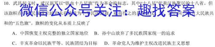 安徽省2023-2024学年度八年级第二学期阶段练习（期中）历史试卷