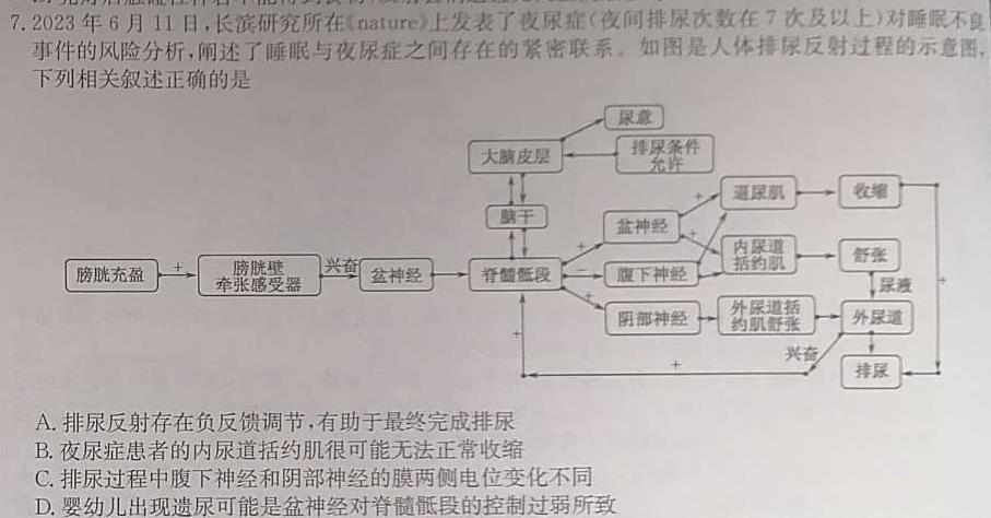 九江市2023-2024学年度上学期期末考试（高一年级）生物学部分