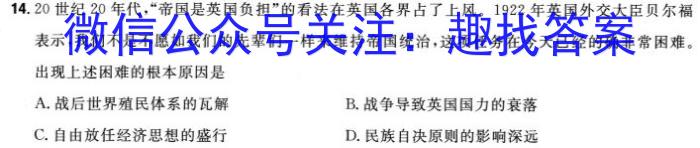 2023-2024学年河南省中招备考试卷（二）历史试卷答案