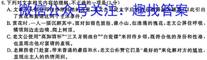 金科大联考·河南省2023-2024学年高一年级第二学期4月联考语文