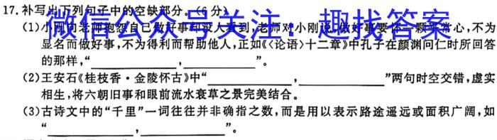 湖南省2024年春季高二年级入学暨寒假作业检测联考/语文