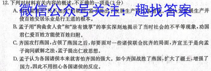 ［独家授权］百校联赢·2024安徽名校大联考一/语文