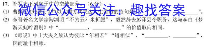 云南省2023-2024学年度高一年级上学期期末模拟考试/语文