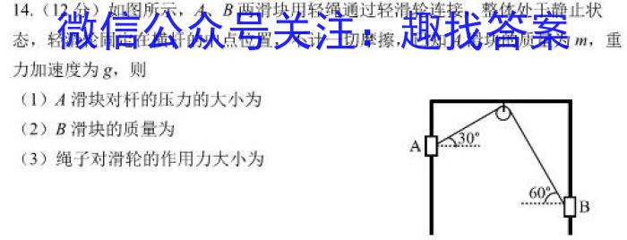 2024届衡水金卷先享题调研卷(JJ.AB)(3)f物理