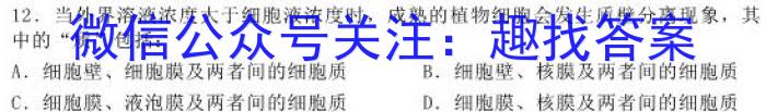 广东省汕尾市2023-2024学年度第一学期高中二年级教学质量监测生物学试题答案