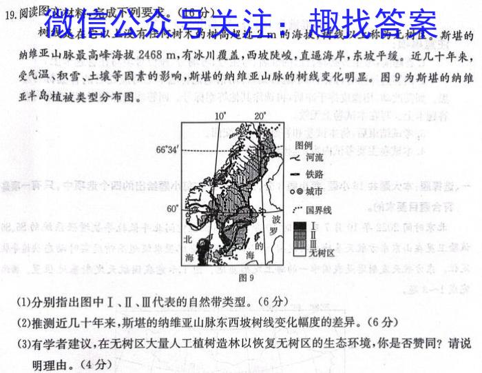 山西省吕梁市2023-2024学年七年级期末质量检测地理试卷答案