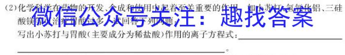 3环际大联考“逐梦计划”2023-2024学年度高一年级第一学期阶段考试（三）化学试题