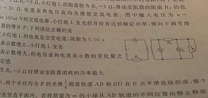 [今日更新]“天一大联考·齐鲁名校联盟”2023-2024学年（下）高三年级开学质量检测.物理试卷答案