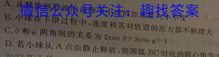 智ZH 河南省2024年中招模拟试卷(六)6物理试题答案