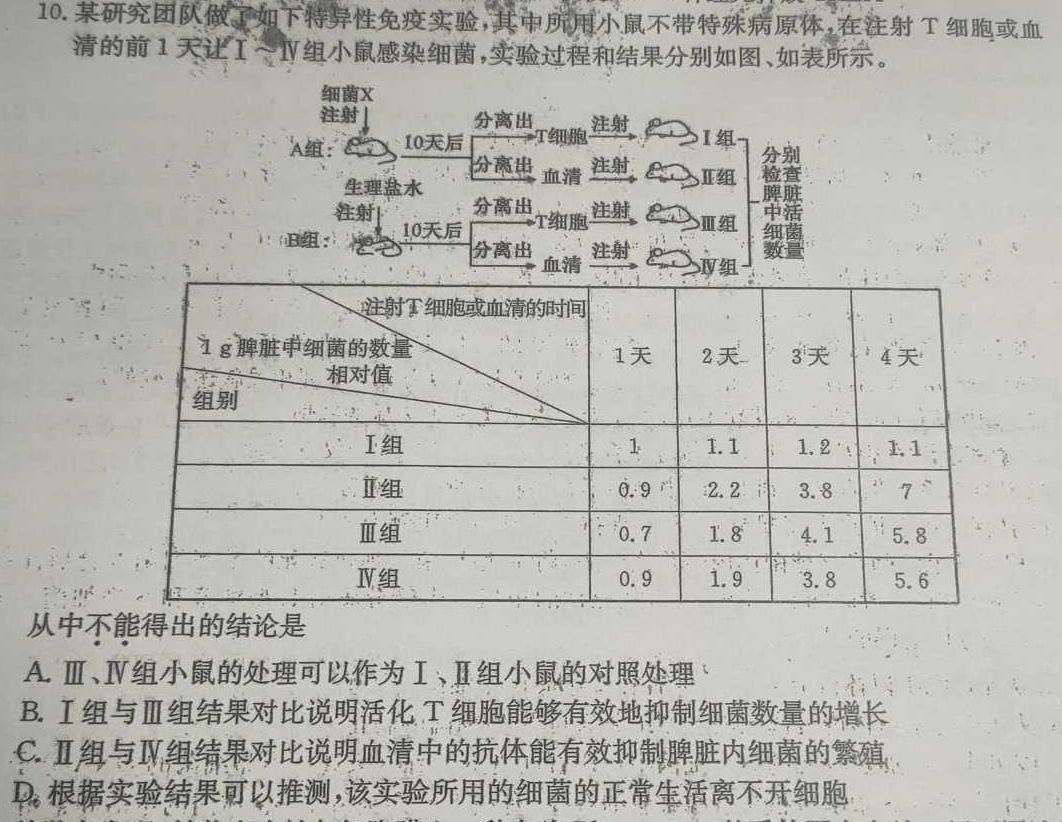 江西省南昌市青山湖区2023-2024学年度上学期九年级学业质量检测卷生物学部分