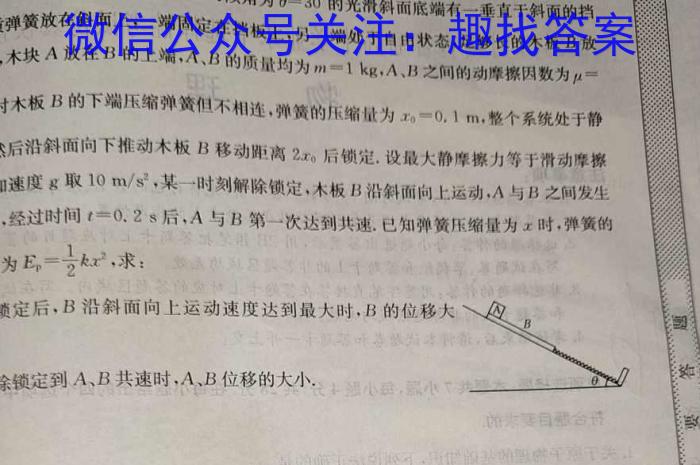 文博志鸿 2024年河南省普通高中招生考试模拟试卷(解密一)物理试卷答案